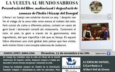 Presentación de nuestro libro de viajes y recetas del mundo en Girona
